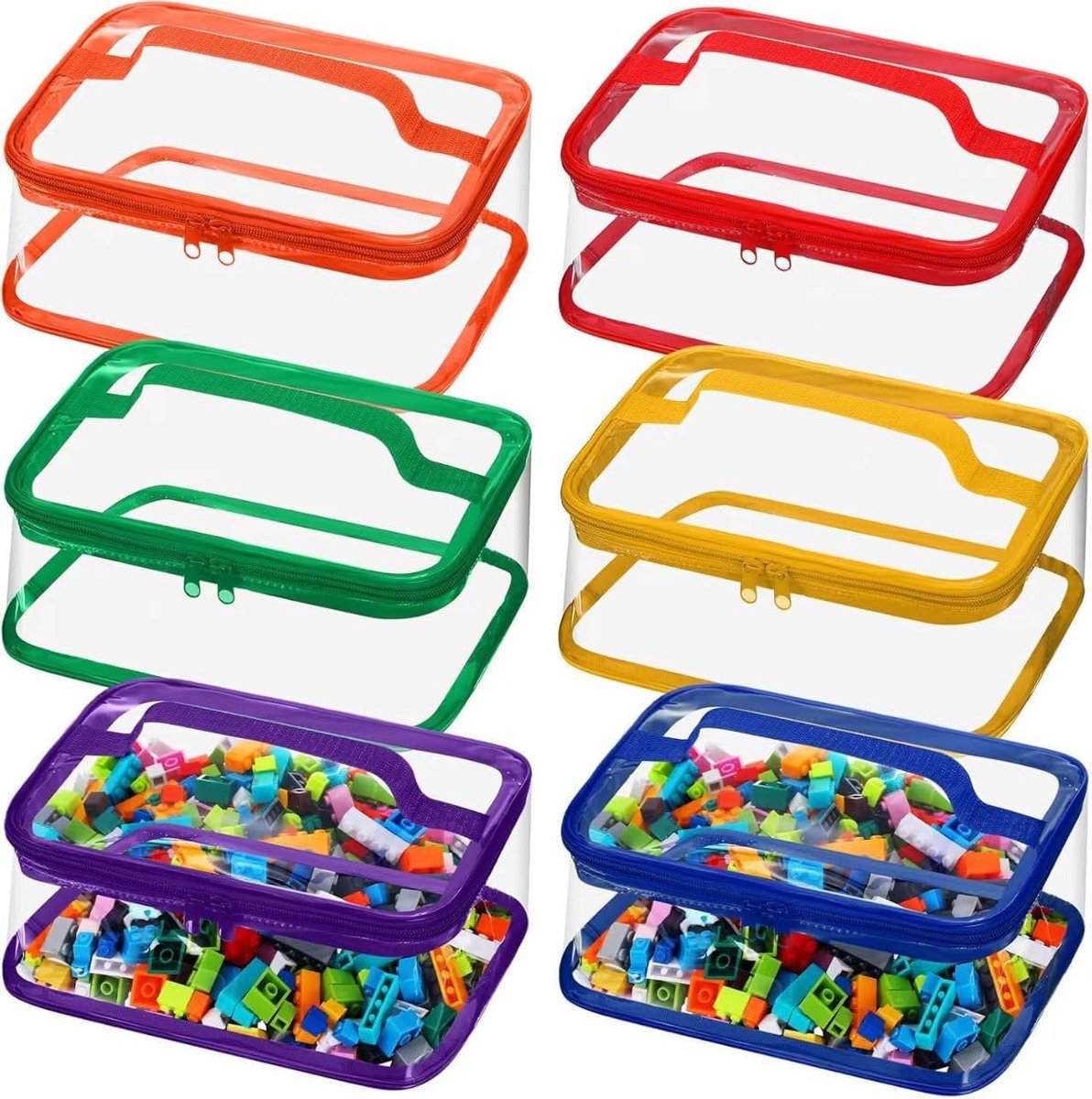 Speelgoedopbergzakken 6 stuks - Transparant PVC - Waterdicht - Ideaal voor snel overzicht - ShopVlot
