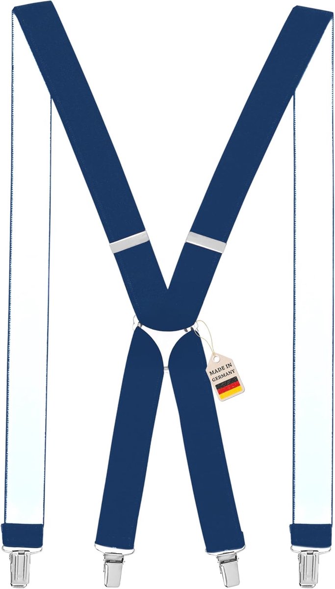 Braces met 4 sterke clips - X-vorm - 3,5 cm breed - verstelbaar en elastisch voor werk- en skibroeken - ShopVlot