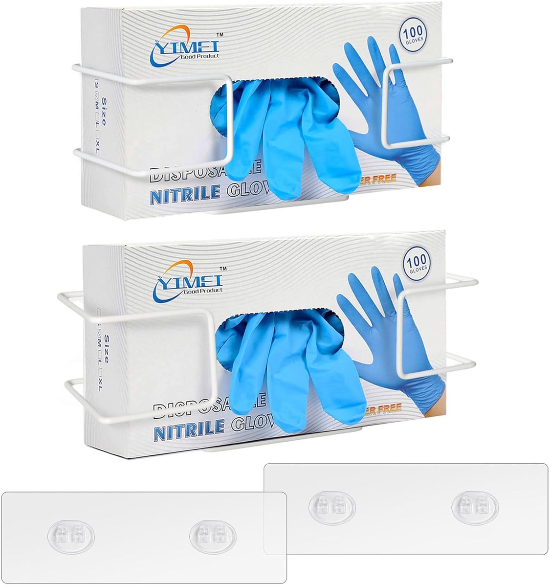 Handschoenenhouder 2 stuks - Metalen dispenser - Geschikt voor latexhandschoenen en wegwerpzakdoeken - ShopVlot