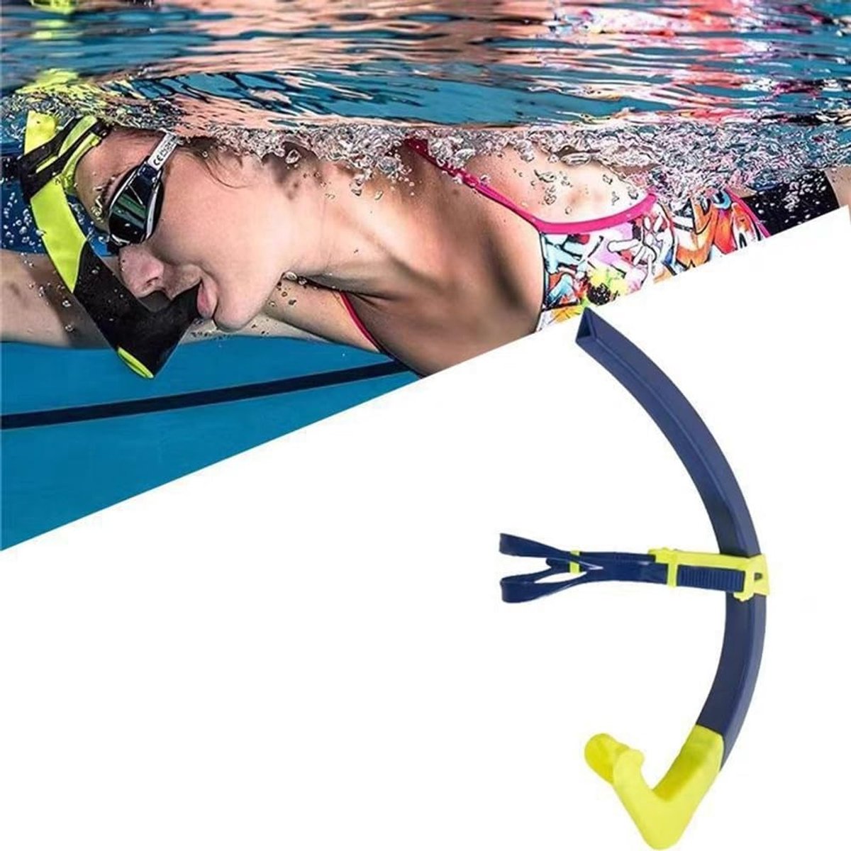 Snorkelbuis voor volwassenen - middenmontage - siliconen mondstuk - comfortabel bij zwemtraining - ShopVlot