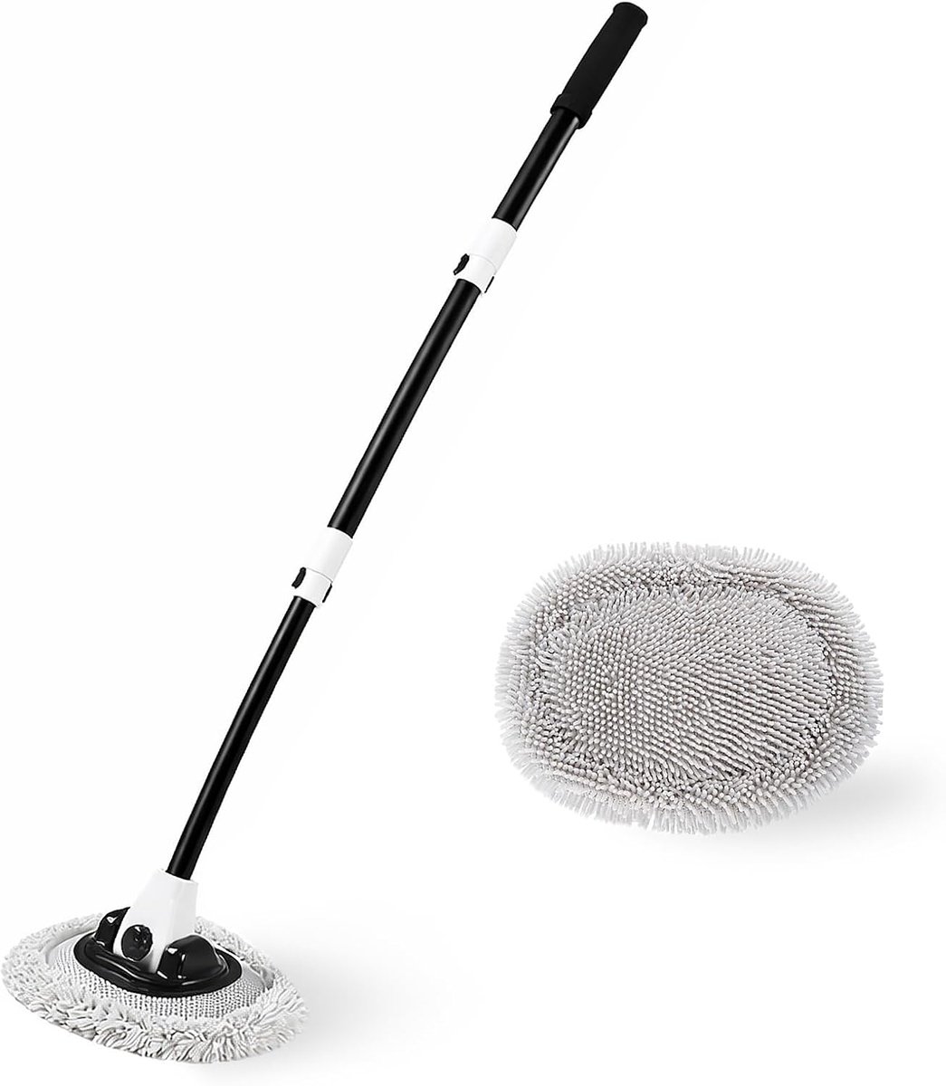 Autowasborstel telescopische handgreep - aluminium microvezel - voor moeilijk bereikbare plaatsen - ShopVlot