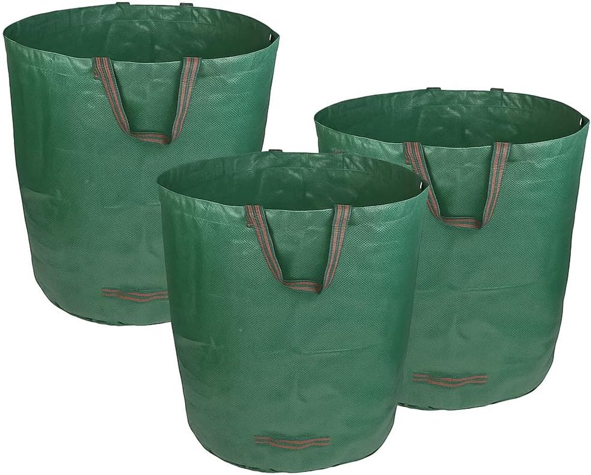 Tuinafvalzak 270 L - Set van 3 - Duurzaam PP materiaal - Ideaal voor eenvoudig bladeren verzamelen - ShopVlot