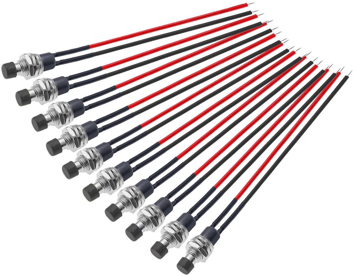 Mini drukschakelaar 7mm - normaal open - directe actie - eenvoudig te monteren - ShopVlot