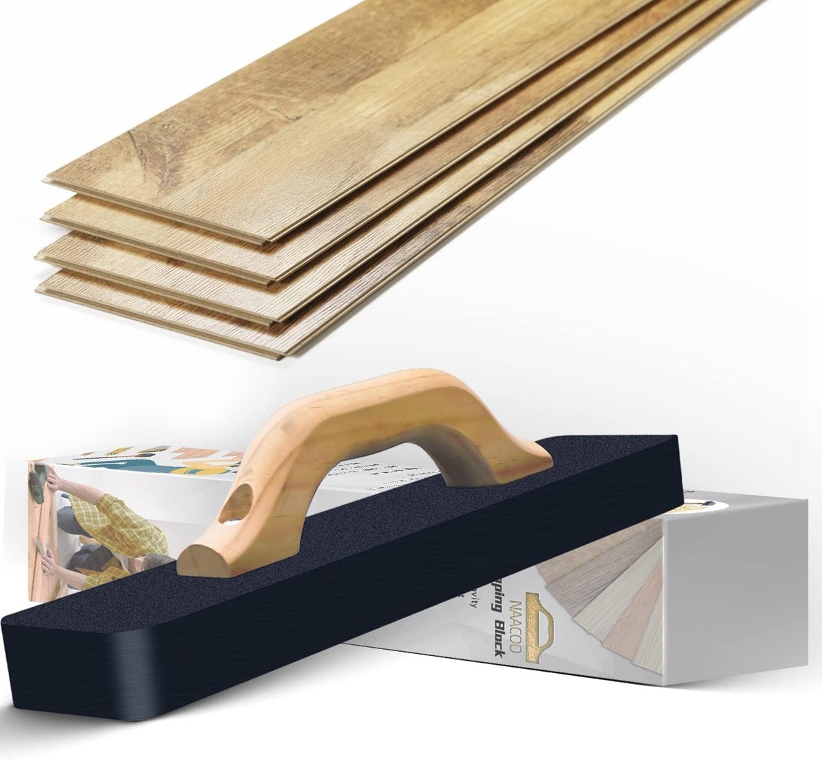 Vinyl impact block 1.2 kg - 39 cm - ergonomische handgreep - zonder hamer gebruiken - ShopVlot