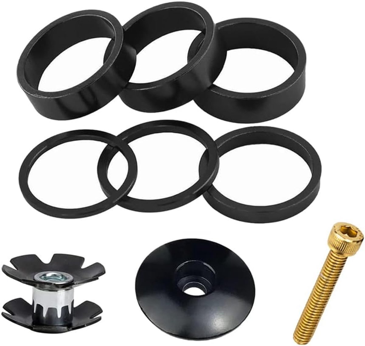 Fiets headset spacer kit 9PCS - aluminium - lichtgewicht en duurzaam - eenvoudige installatie - SnelShoppen