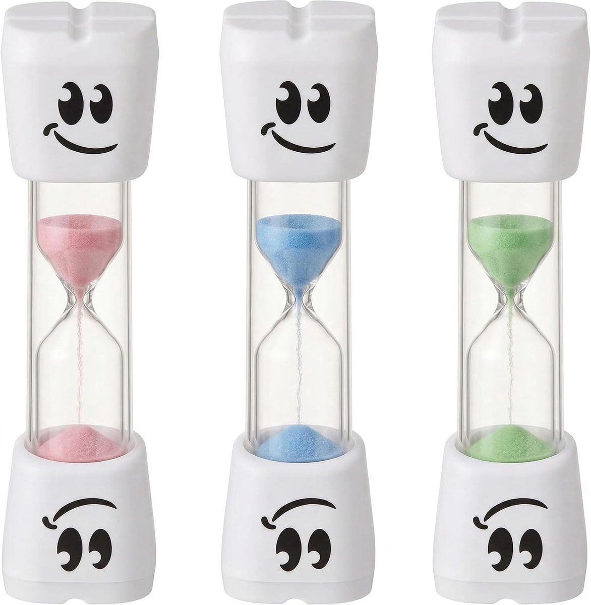 Set van 3 zandlopers voor kinderen - 2 minuten - kleurrijk - leuk hulpmiddel voor tandenpoetsen - SnelShoppen