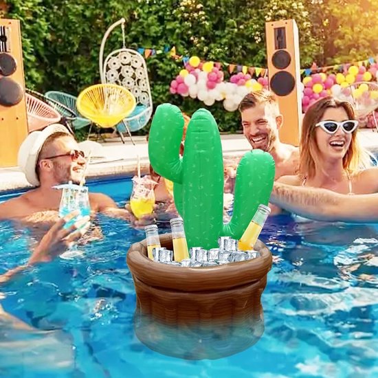 Opblaasbare Cactus Ijskoelbak (75cm Hoog) - Tropische Koelbox voor Drankjes en Snacks, Perfect voor Zomerfeestjes, BBQ en Strand — afbeelding 3