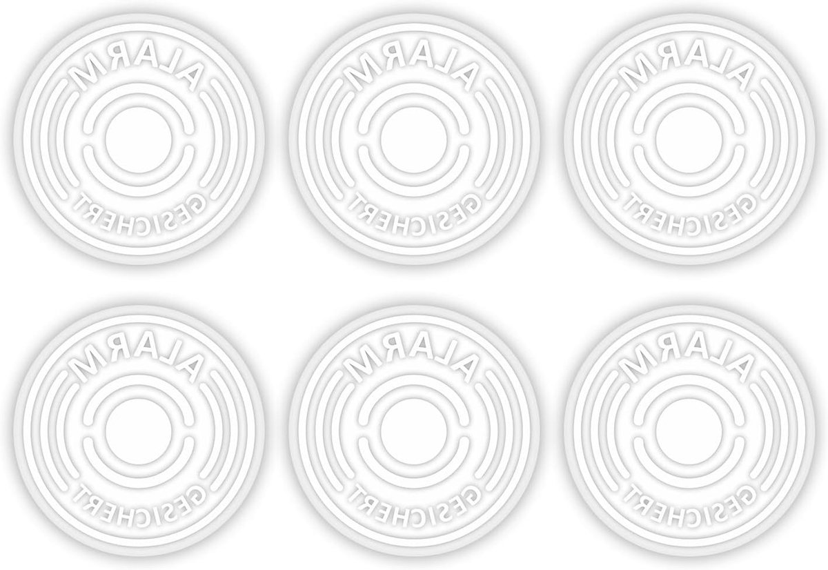 Beveiligingsalarm stickers set van 6 - Transparante folie - UV-bestendig - Deter en markeer alarm systeem - SnelShoppen