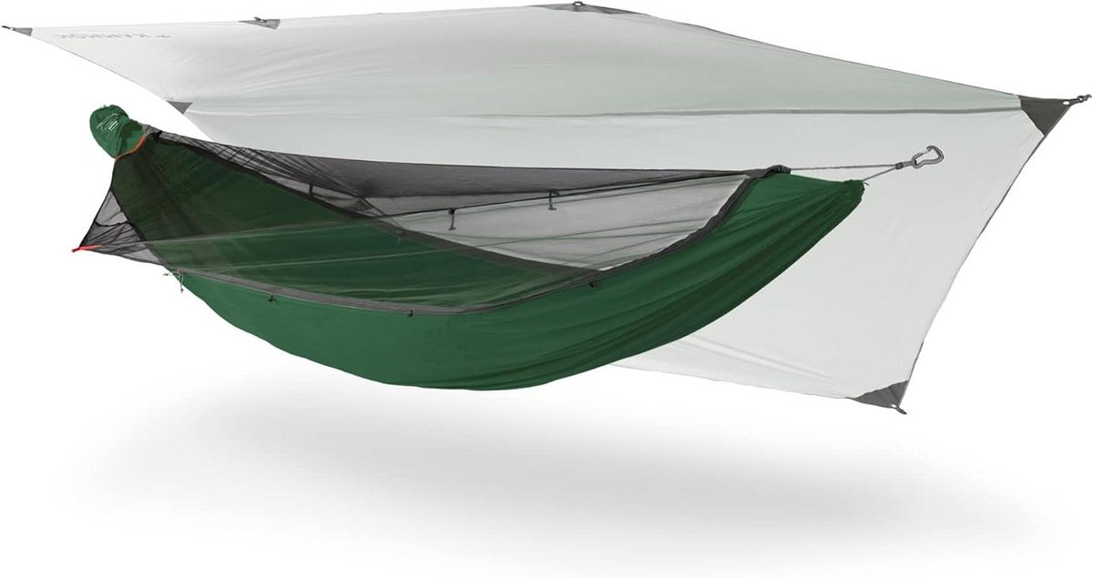 Hangmat met Insectennet - Kampeerhangmat Schommel - Outdoor Ontspanning - Geïntegreerd Muggennet - 15.49 x 26.7 cm - Dennengroen