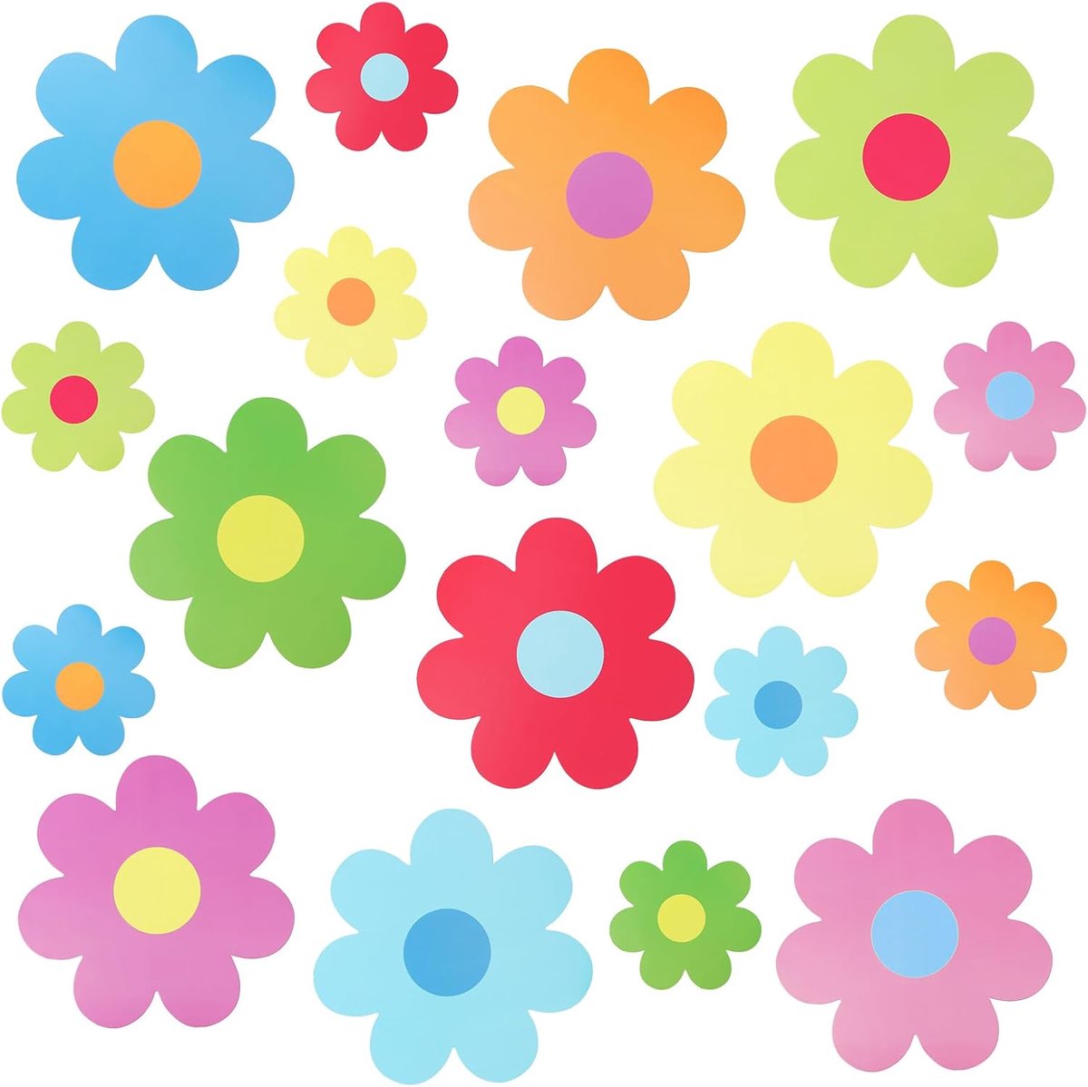 Papier Cutouts Bloemen 54 Stuks - Dubbelzijdige Kleurrijke Papercutouts - Ideaal voor Creatieve Decoratie - SnelShoppen