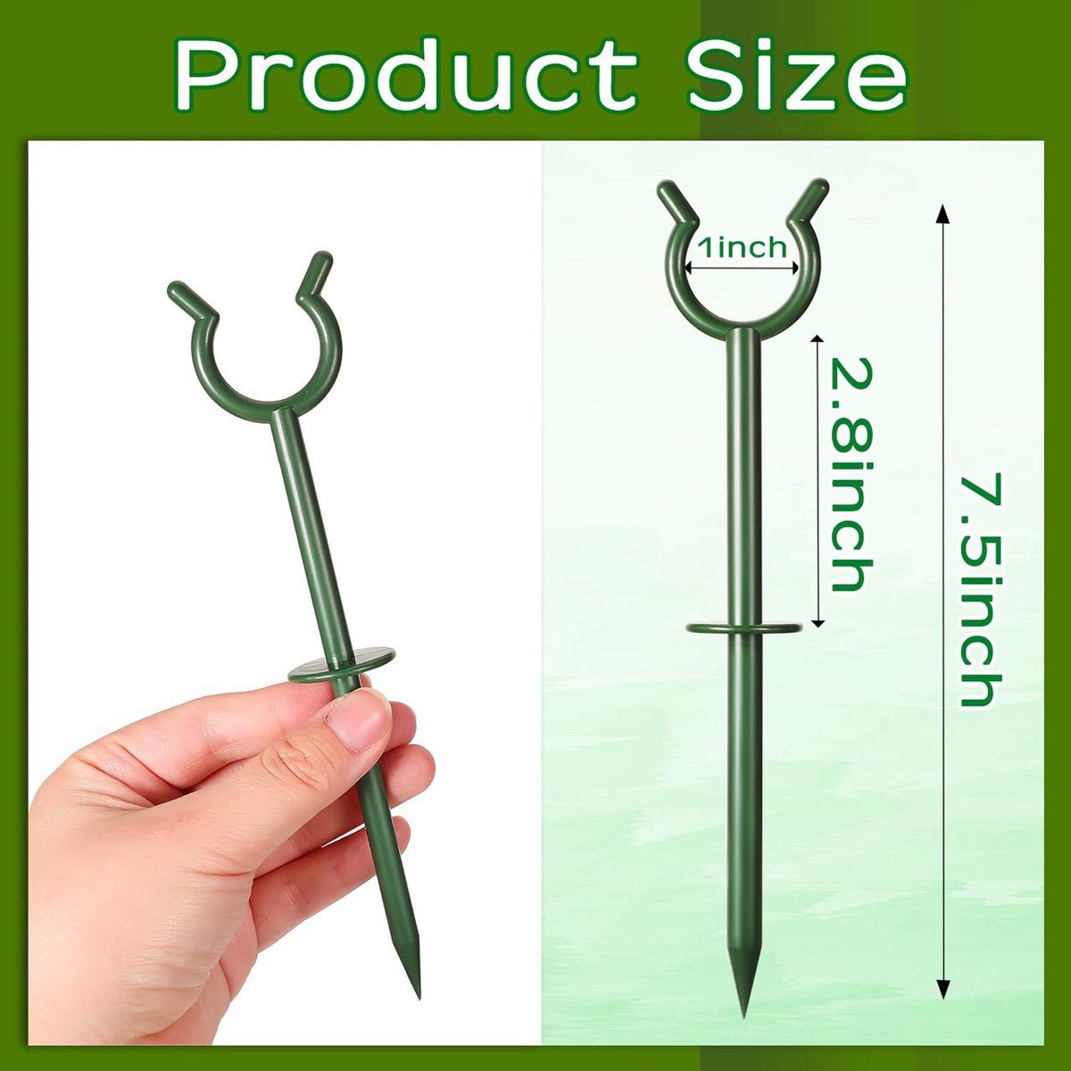 20 Stuks Slanggeleider Tuinslang - Tuinslanggeleider - Tuinslang Geleider - Met Grondpin - Tuinslanggeleiderspiesen - Hose Guide - Decoratieve Tuinsteunen - Stabiele Slangfixatie - Groen – foto 2