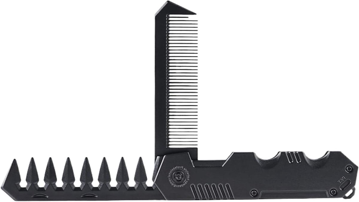 Reis Kam - Opvouwbare Styling Tool - Haar Verzorgen - Roestvrij Materiaal - 22 cm - Zwart