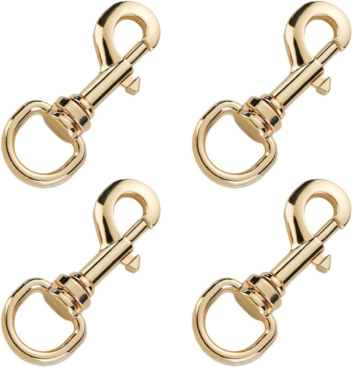 Carabiner haak set van 4 - RVS met draaikop - Lichtgewicht en duurzaam - Ideaal voor decoratie - ShopVlot