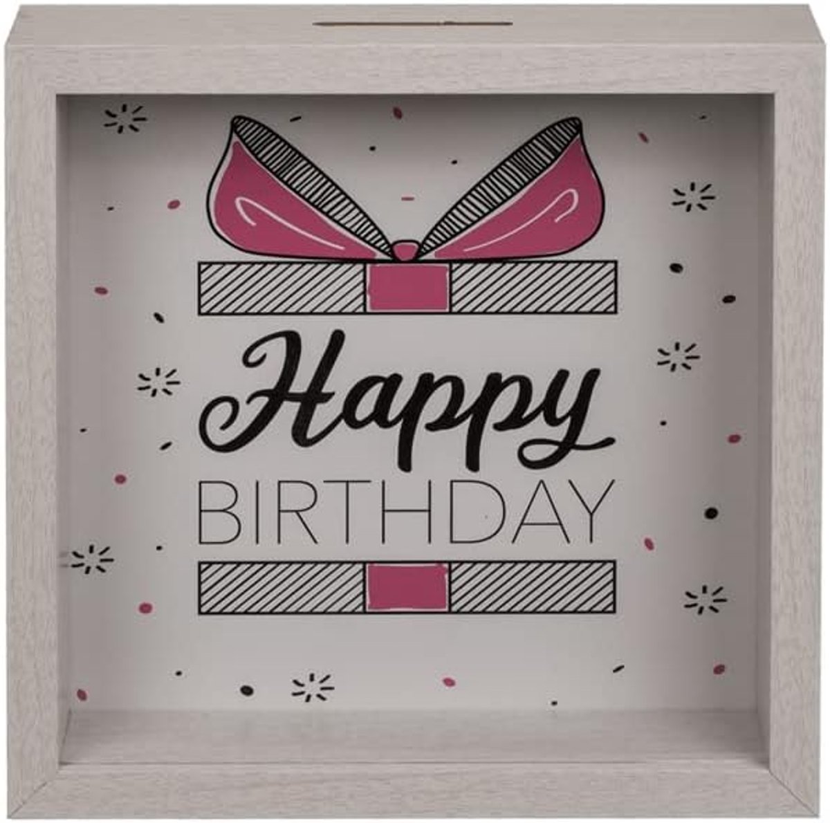 Spaarpot - 20 x 20 cm - Houten spaarpot - Leuk cadeau voor verjaardagen - ShopVlot