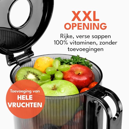 Lìon® Slowjuicer - Cold Press Juicer - Sapmaker voor Groente & Fruit - Zwart - 21cm x 20cm x 44cm van Lion — afbeelding 4