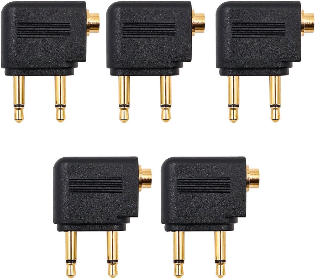 Adapter vliegtuig hoofdtelefoon 3,5mm - dual 3,5mm naar stereo - premium kwaliteit - gebruik eigen hoofdtelefoon - ShopVlot