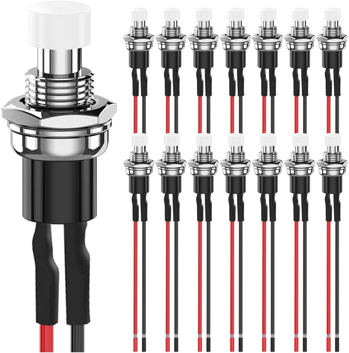 Push Button Switch 7mm - 15 Stuks - Mini Micro Rond - Voor Auto, Boot en Motor - ShopVlot