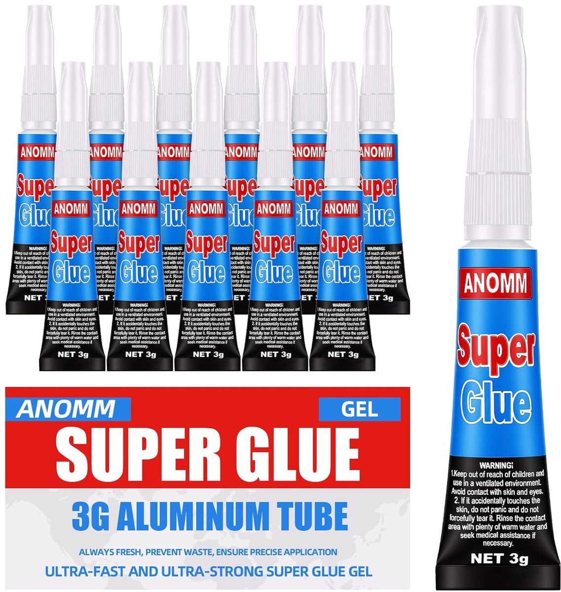 Thijox - 12-pack Universele Secondelijm Gel - 3g Tubes - Transparante Sneldrogende Lijm voor Plastic, Rubber, Leer, Metaal, Keramiek en Glas - Voorkom