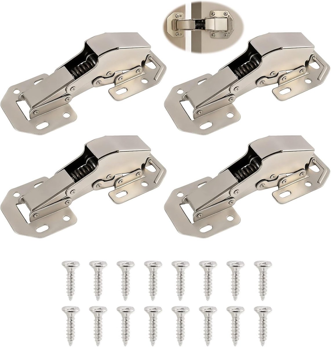 Scharnieren 90 graden - 113 x 43 mm - staal met nikkelcoating - soft close en hydraulische demping - ShopVlot