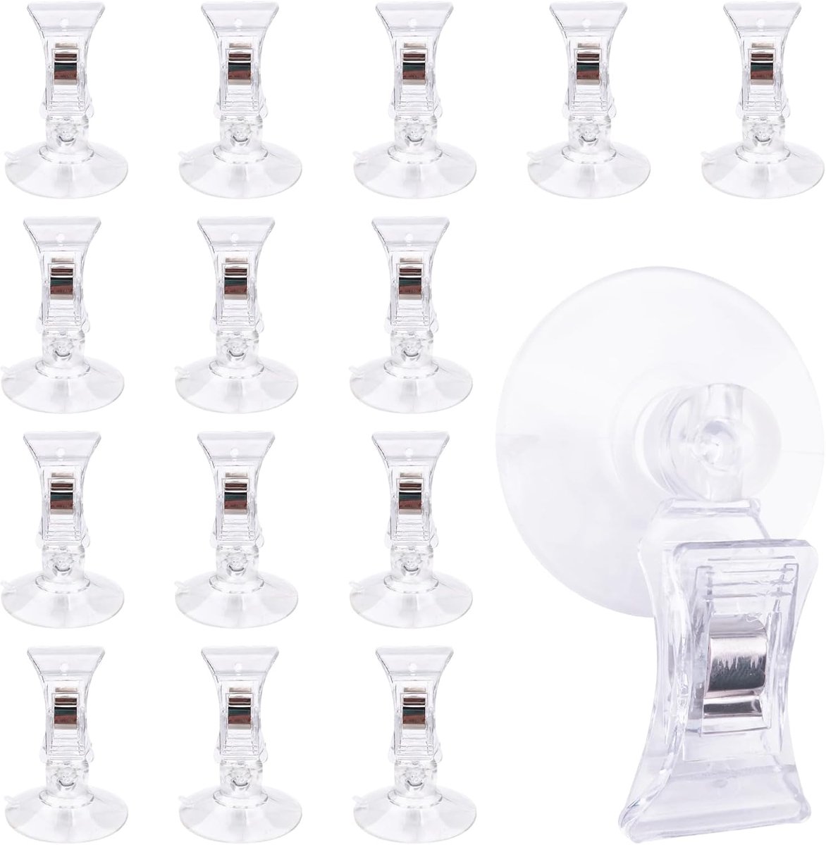 Suction Cup Clips 15pcs - Sterke zuigkracht - Voor glas en tegels - Ideaal voor aquaria en advertenties - ShopVlot