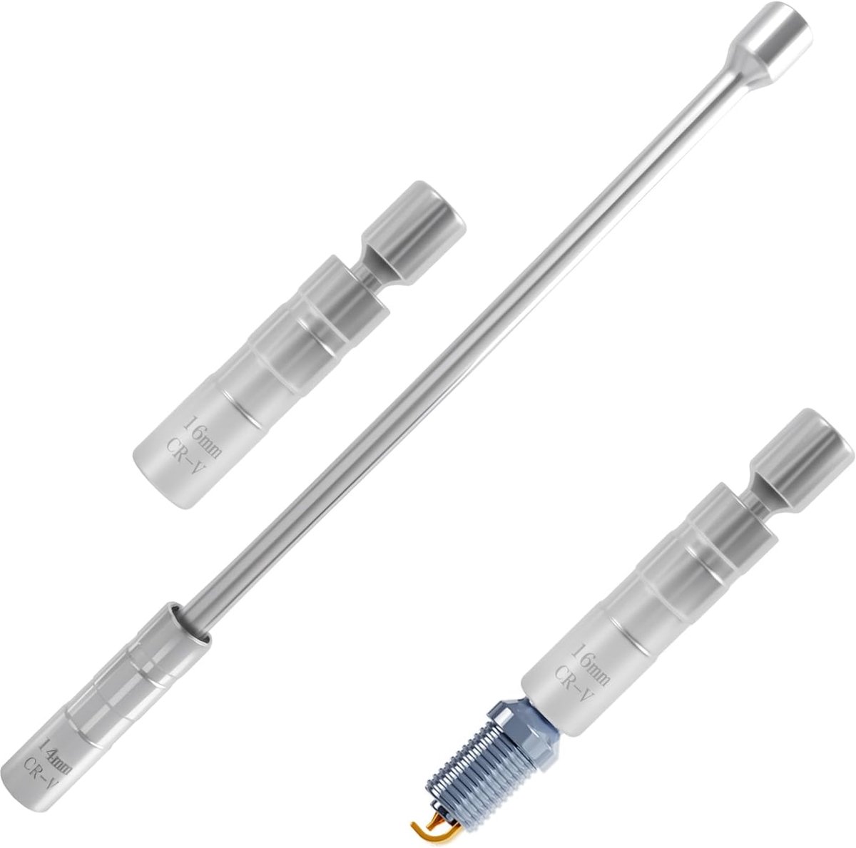 Bougiesleutel set van 2 - Universele magnetische houder - Flexibele lange handgreep - ShopVlot