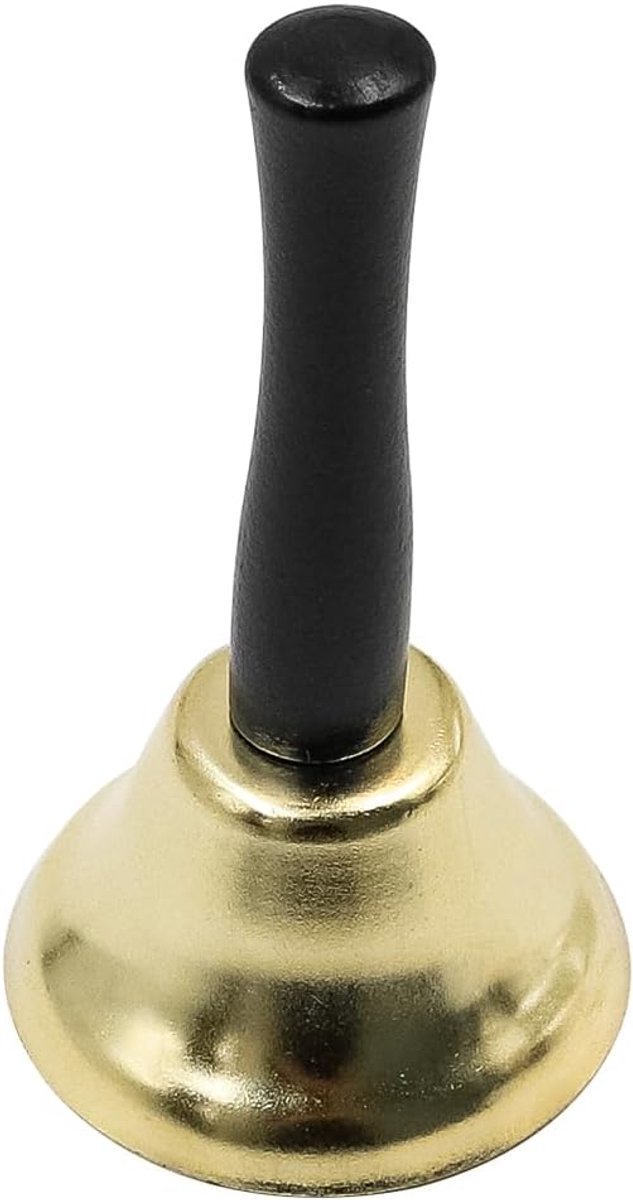 Handbel 11,5 x 6,5 cm - Hoogwaardige tafelbel - Duurzaam materiaal - Ideaal voor school en horeca - ShopVlot