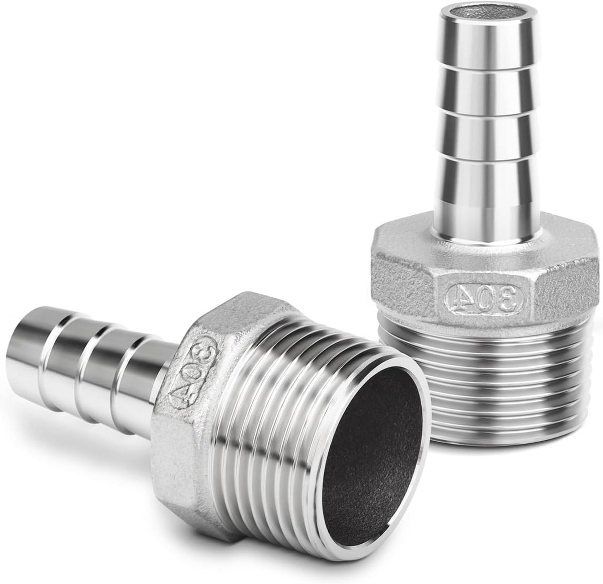 Hose connector 8mm naar 1/2 inch BSP - roestvrij staal - stevige verbinding - ideaal voor waterleidingen - ShopVlot
