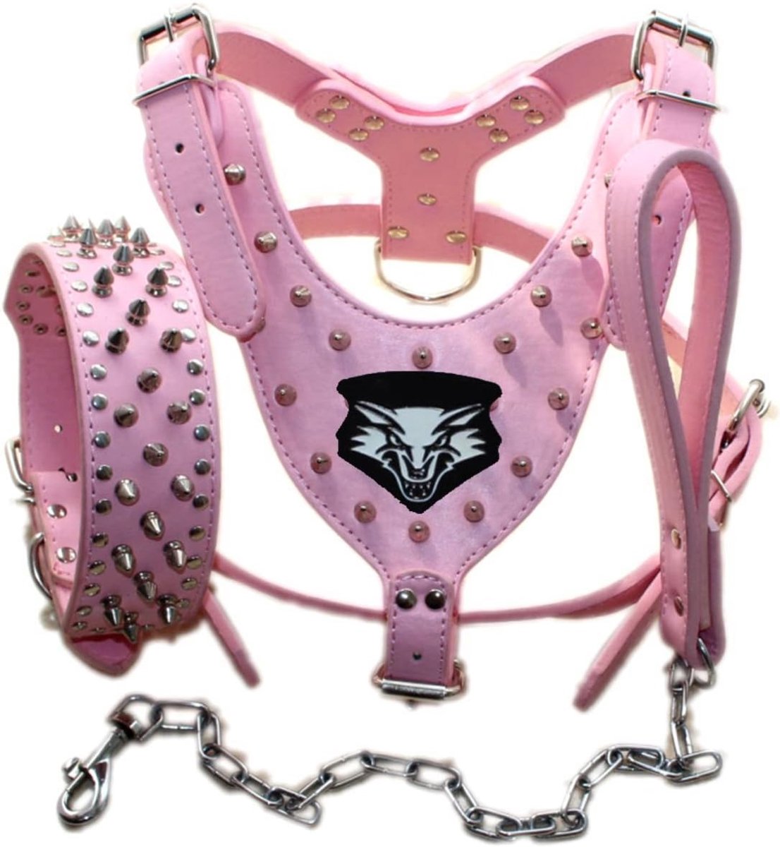 Hondentuig Medium & Large - Faux leren spiked studded - Elegante design - Comfortabel wandelen - ShopVlot