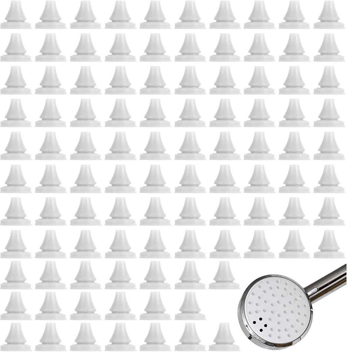 Siliconen sproeiers 100 stuks - universeel voor douchekop - roestvrij staal - zachte waterstraal - ShopVlot