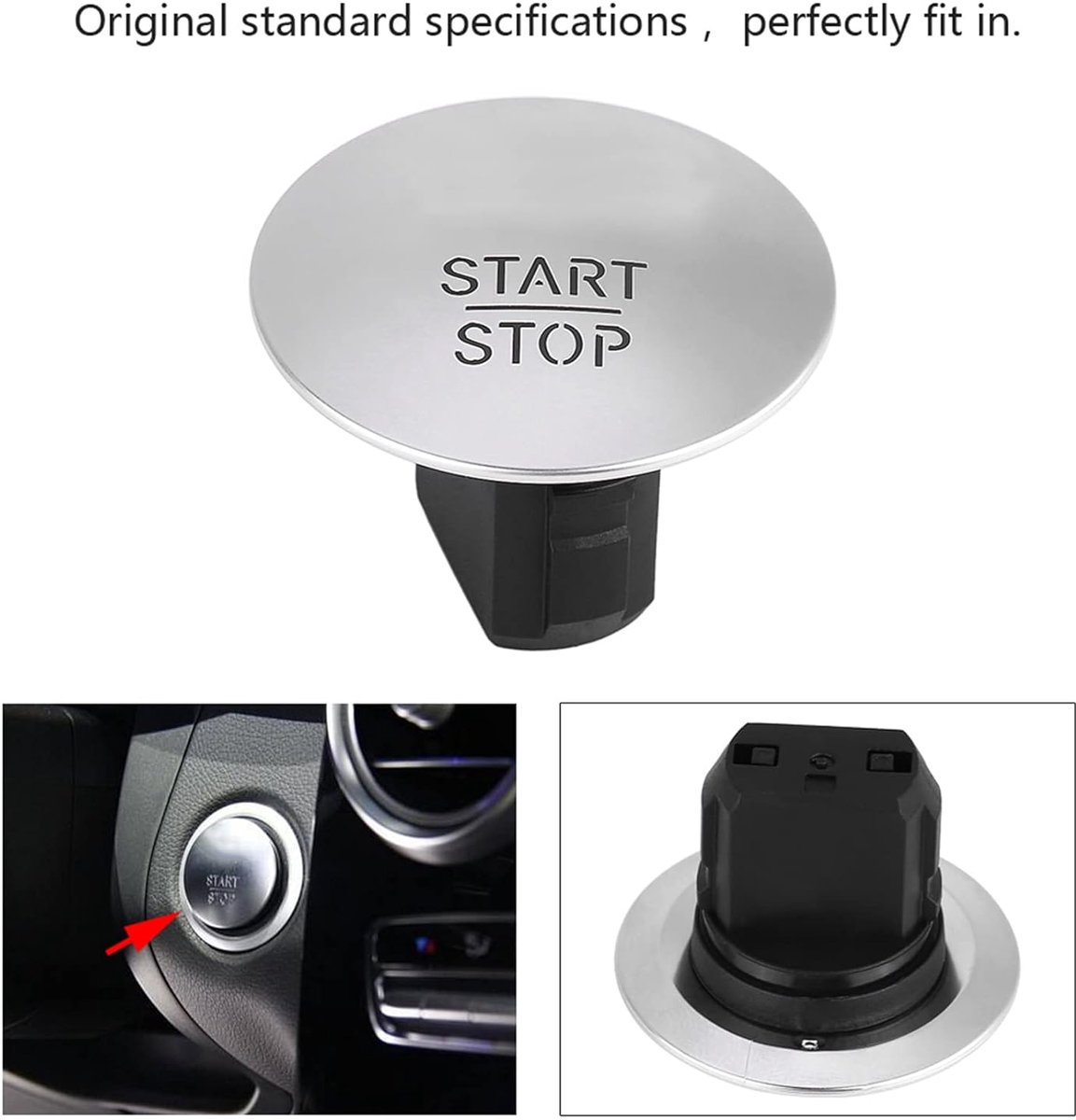 SnelShoppen - Push Start Knop, Keyless Go Start Stop Motor Startknop voor Mercedes-Benz E350, S550, C-Class, Infiniti QX30, Q30, GL-Class, ML-Class