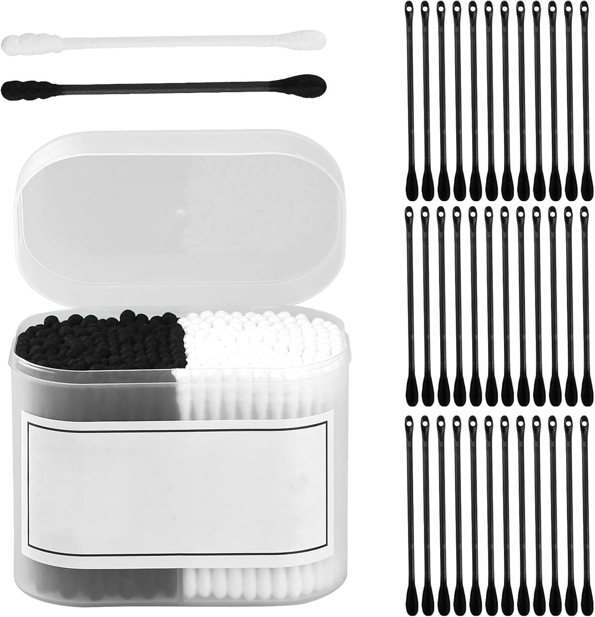 Wattenstaafjes 350 stuks - 100% biologisch afbreekbaar - 2-in-1 oorreiniger - ideaal voor make-up en schoonmaken - ShopVlot