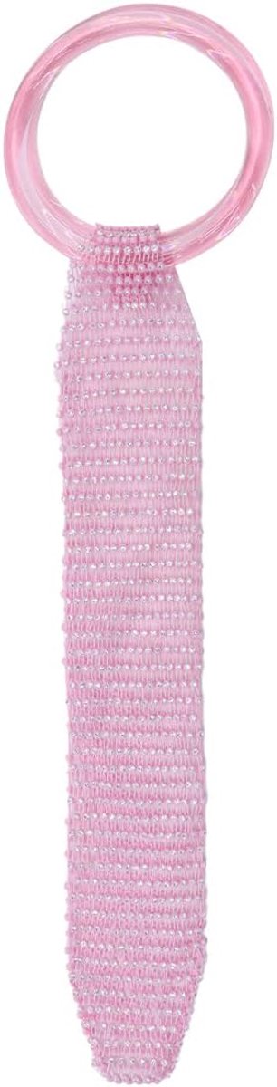 Flessenhouder lichtroze - aquarel handvat - zachte mesh-stof - elegant cadeau - ShopVlot