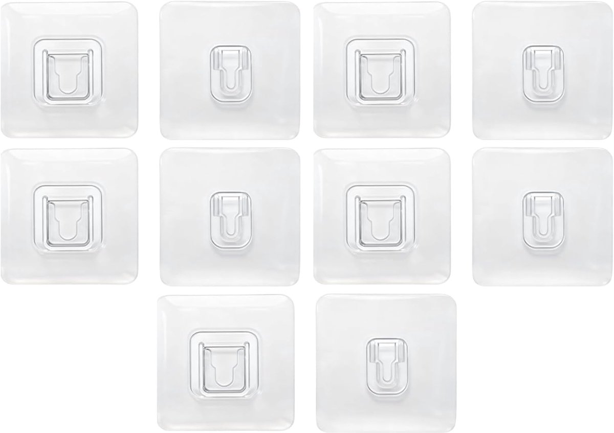 Transparante zelfklevende haken set van 5 - 5 kg draagvermogen - geen boren nodig - ideaal voor badkamer en keuken - ShopVlot