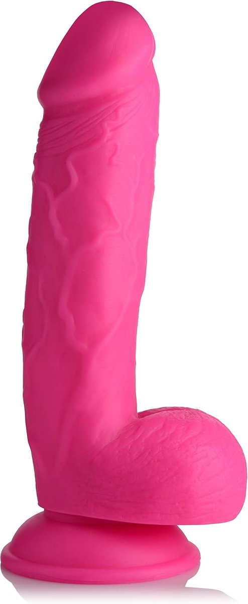 Dildo 8.25" met ballen - Roze - 100% lichaamveilig - Voor een plezierige ervaring - ShopVlot