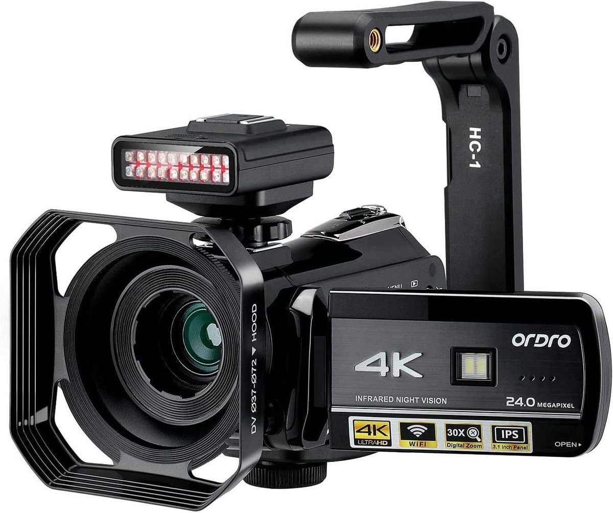 Camcorder 4K UHD - Nachtzicht Video Camera - 3.1'' Touchscreen - Ideaal voor Vlogs en Ghost Hunting - ShopVlot