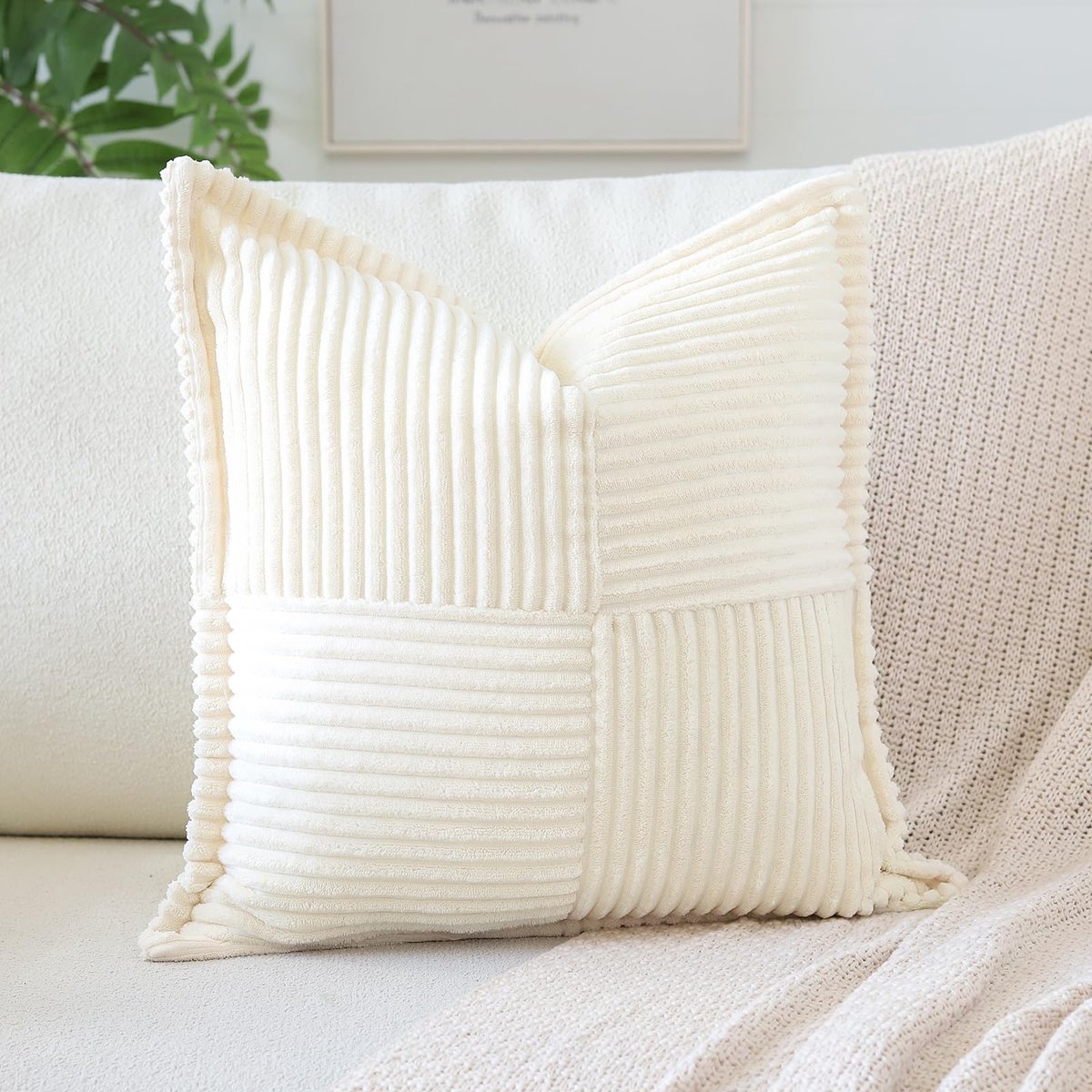 Kussensloop 60 x 60 cm - ribfluweel - decoratief zacht - perfect voor bank of slaapkamer - ShopVlot