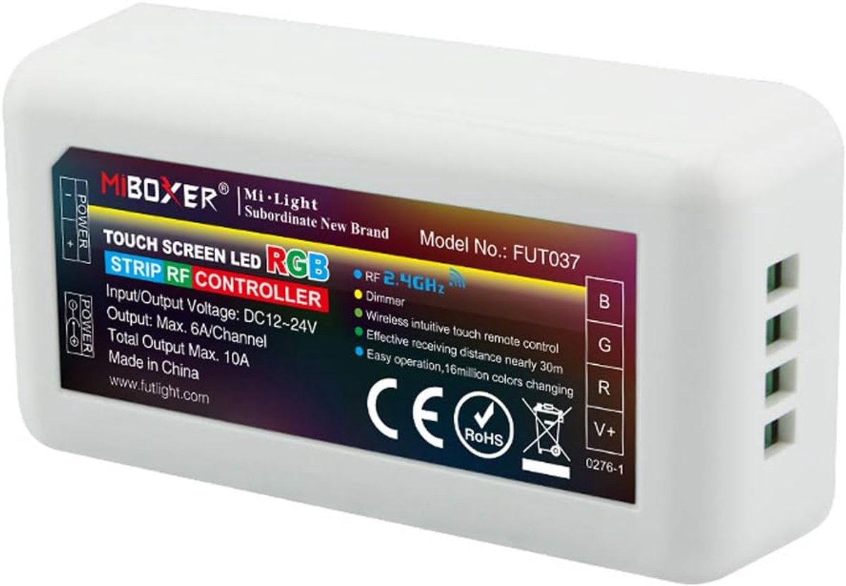 RGB LED Strip Controller - 2.4GHz Draadloos - 4 Zones - Geschikt voor 5050, 2538, 3528 LED Strips - ShopVlot