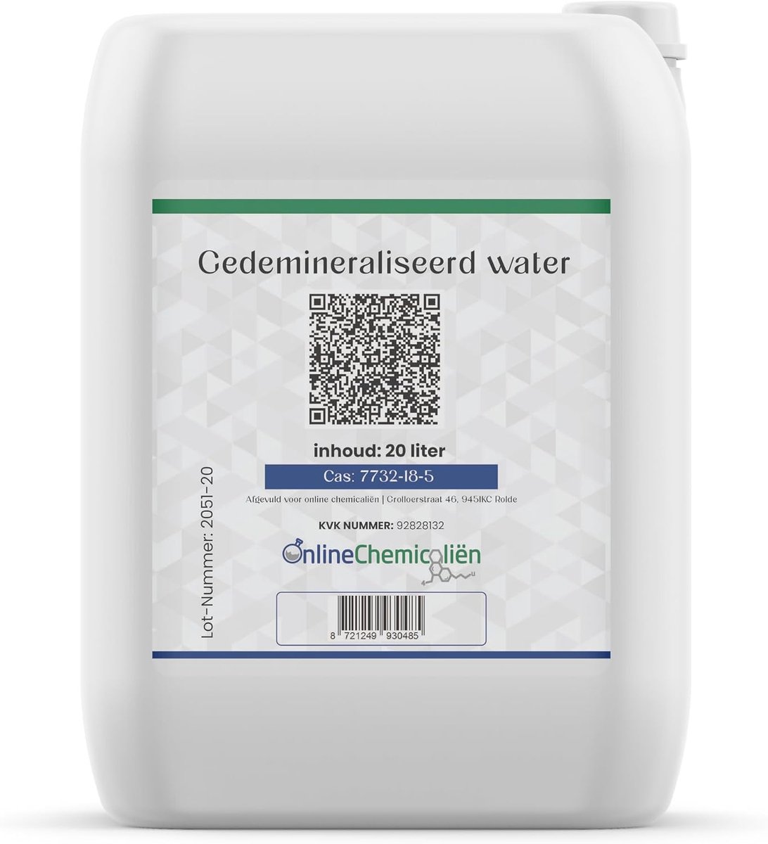 Demineralised water 20 Liter - Demi water voor strijkijzers - Beschermt apparaten - Ideaal voor laboratoria - ShopVlot