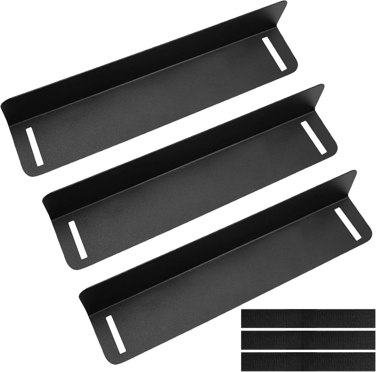 Bagagebevestiging 30 x 4 x 5 cm - zwart - klittenbandbevestiging van koolstofstaal - ideale kofferbakverdeler - ShopVlot
