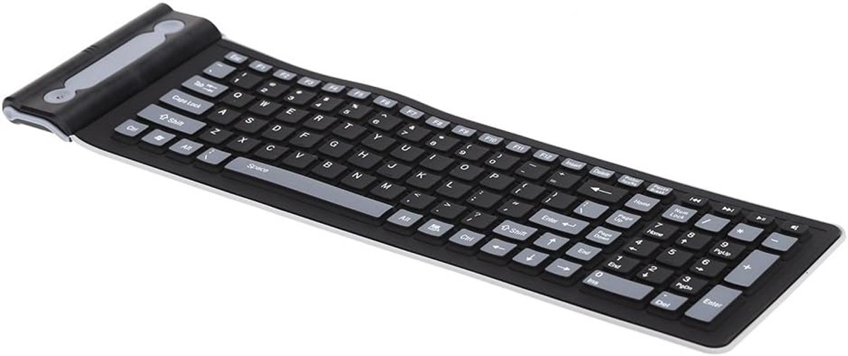 Draadloos toetsenbord 107 toetsen - opvouwbaar silicone - stofdicht - ideaal voor onderweg - ShopVlot