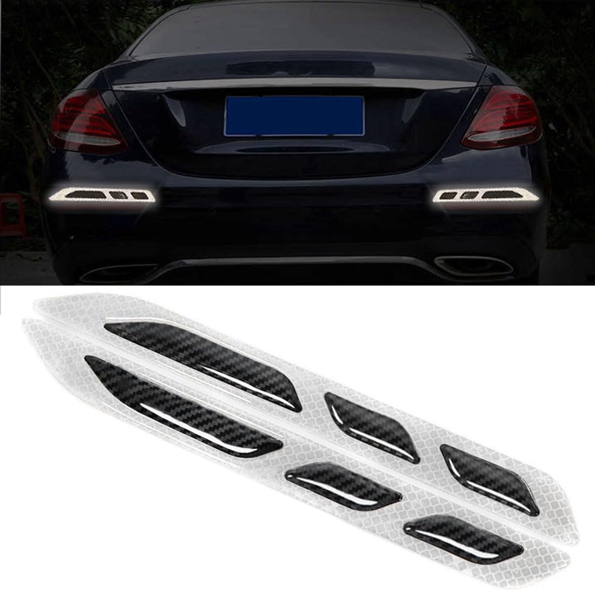 Reflecterende sticker 3D wit - sterke reflectie - car protection sticker - verhoogt veiligheid tijdens het rijden - ShopVlot