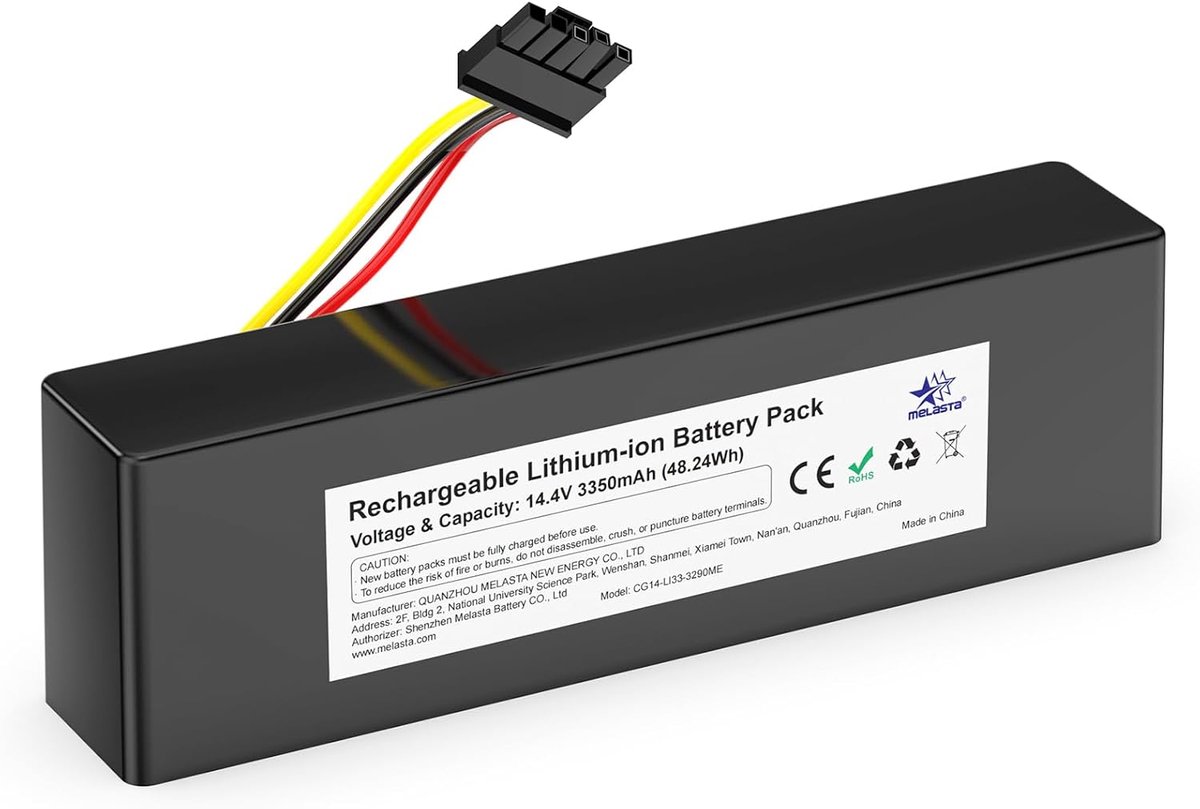 Vervangende batterij voor stofzuigerrobot 14.4V 3350mAh - veilig en betrouwbaar - geschikt voor Conga 3290 3390 3490 - ShopVlot