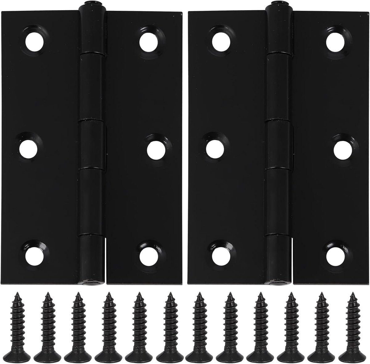 Deuren Scharnieren 100 x 70mm - Zwart Ijzer - Corrosiebestendig - Ideaal voor Meubels - ShopVlot