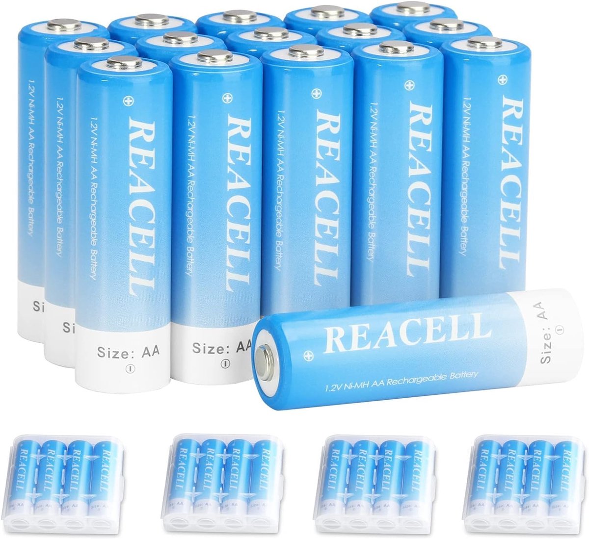AA Oplaadbare Batterijen 2800mAh - 16 Stuks Mignon Ni-MH - Hoge capaciteit - ShopVlot