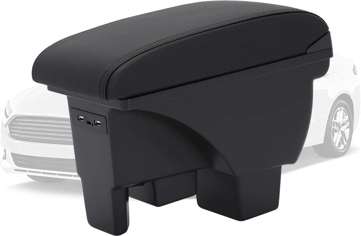Opbergbox voor VW Polo 2020-2023 - uitbreidbare middenconsole - type C- en 2 USB-poorten - snel opladen - ShopVlot