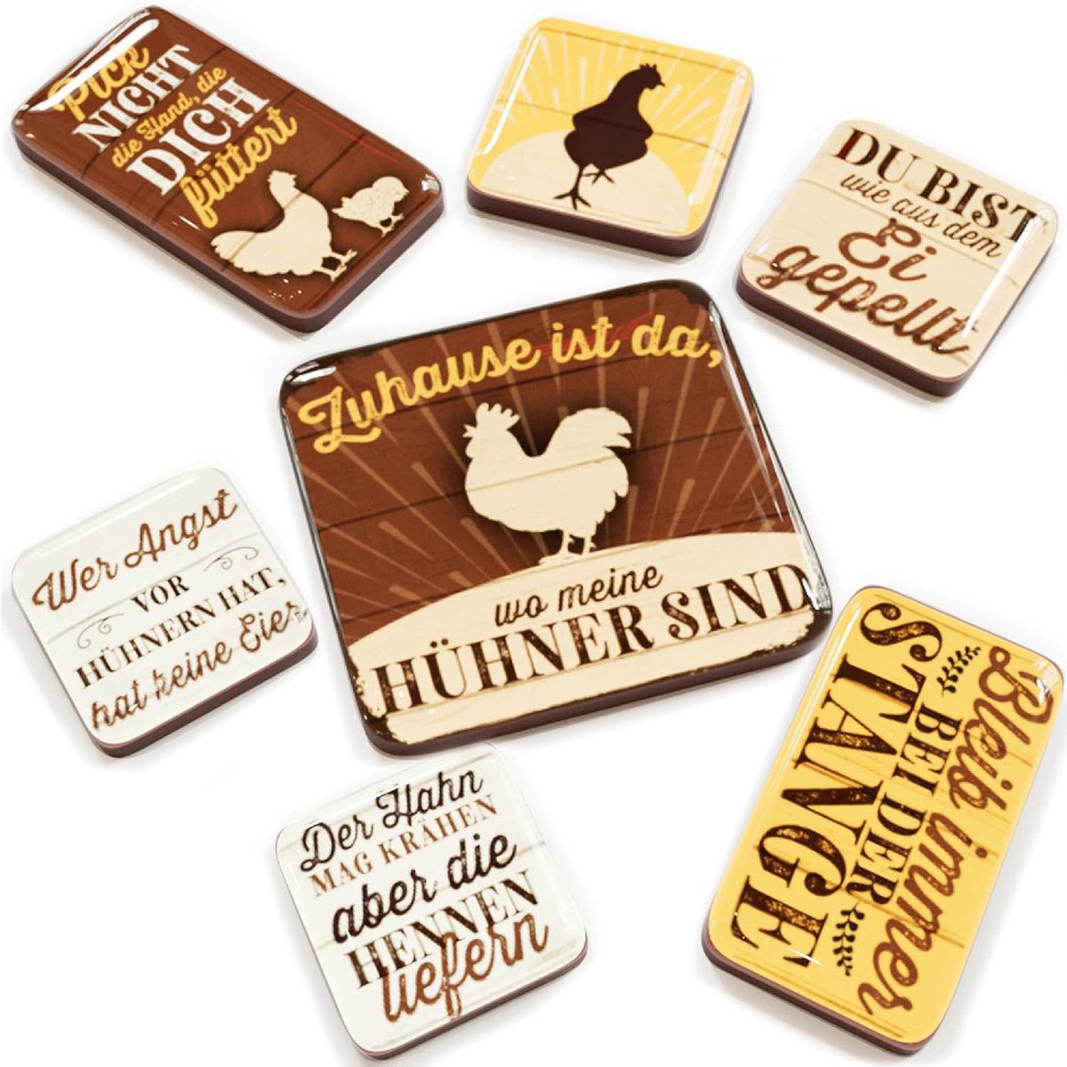 Magneten set - 7 grappige koelkast magneten - decoratieve kippen - leuk cadeau voor kippenliefhebbers - ShopVlot
