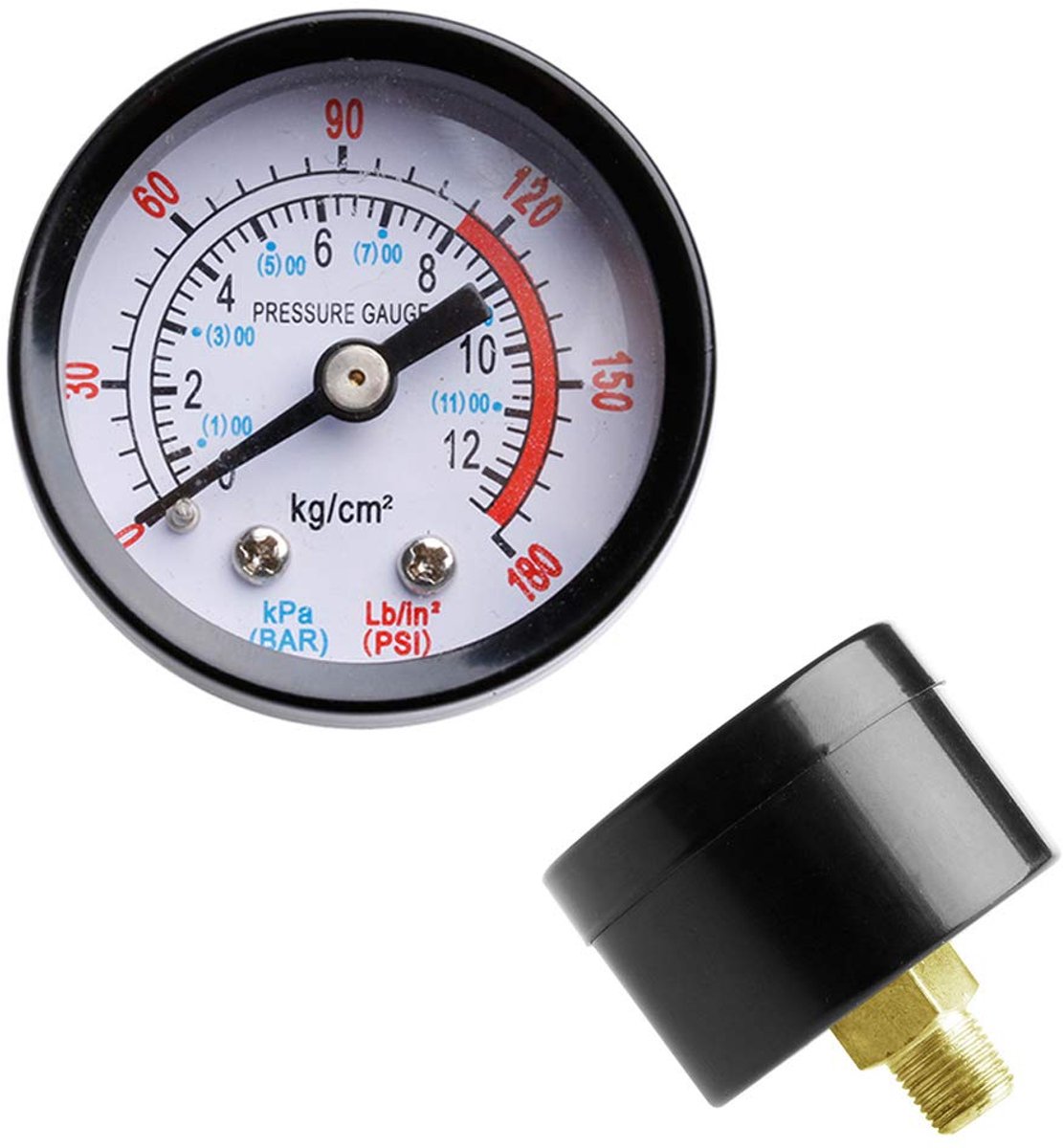 Hydraulische pneumatische luchtcompressor 0-12 bar - metaal - groot display - nauwkeurige luchtdrukmeting - ShopVlot