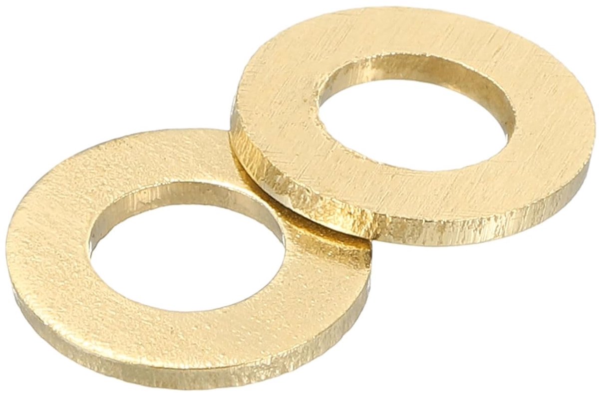 Platte sluitringen, 100 stuks platte afdichtringen van messing, 10 mm OD 1 mm dikke metalen ringafdichting voor schroeven en moeren