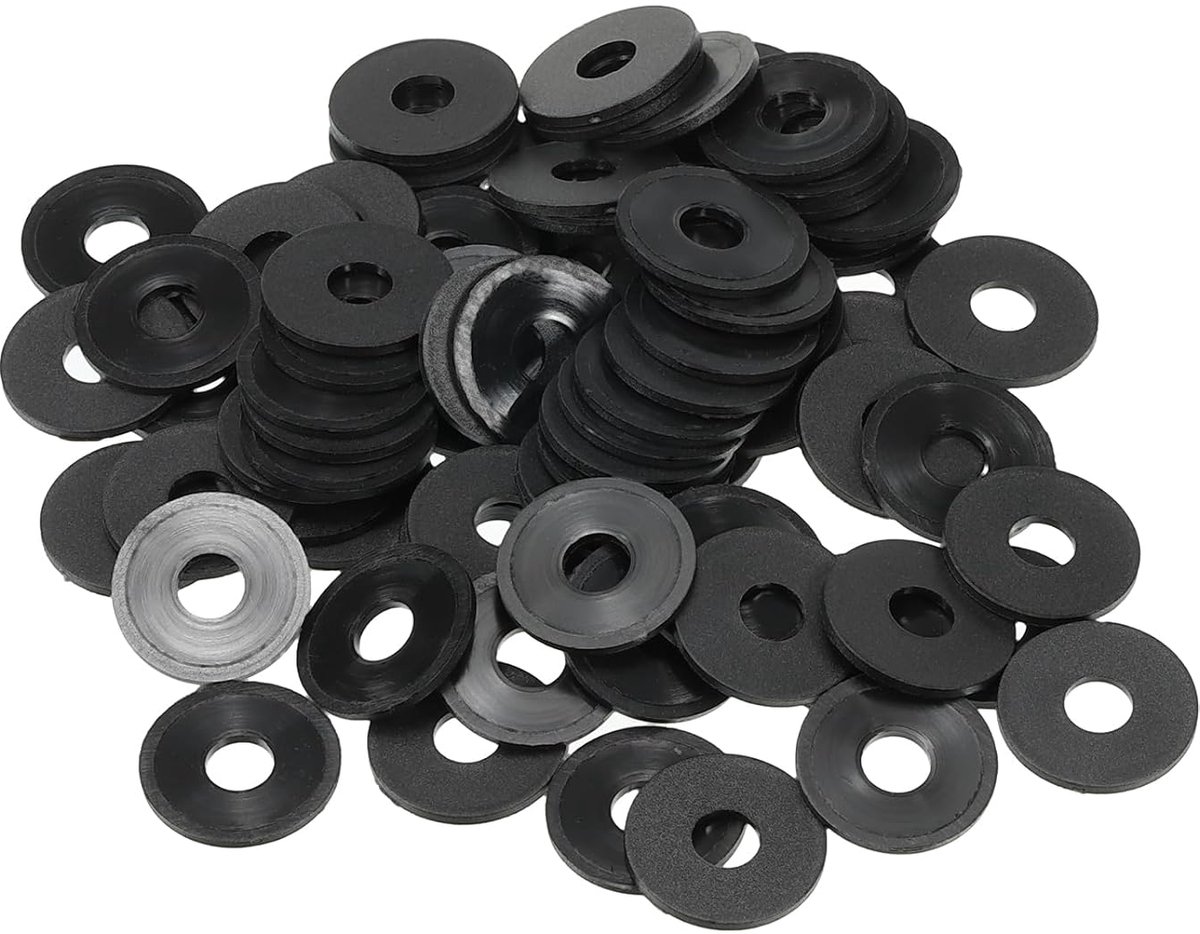 M5 Nylon sluitring, 100 stuks 5 mm ID 15 mm OD 1 mm dikke afdichting afstandhouder afdichtring voor waterslang slangbevestiging bouten, zwart
