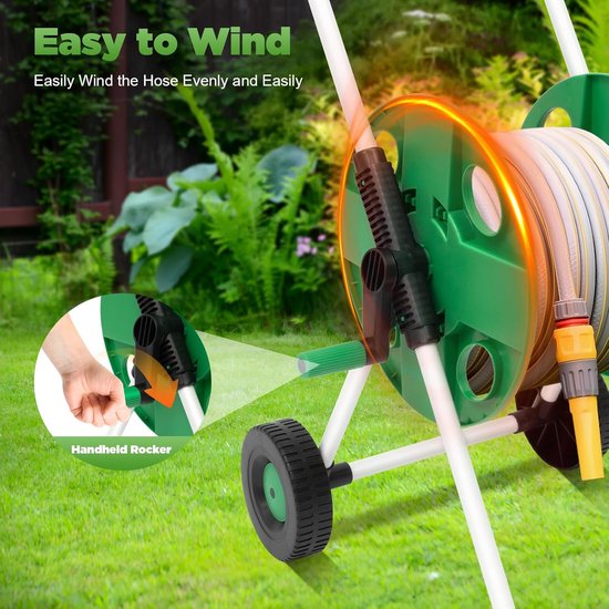 50 m 1/2 inch slangwagen, tuinslang, slanghaspel voor tuin en balkon — afbeelding 5